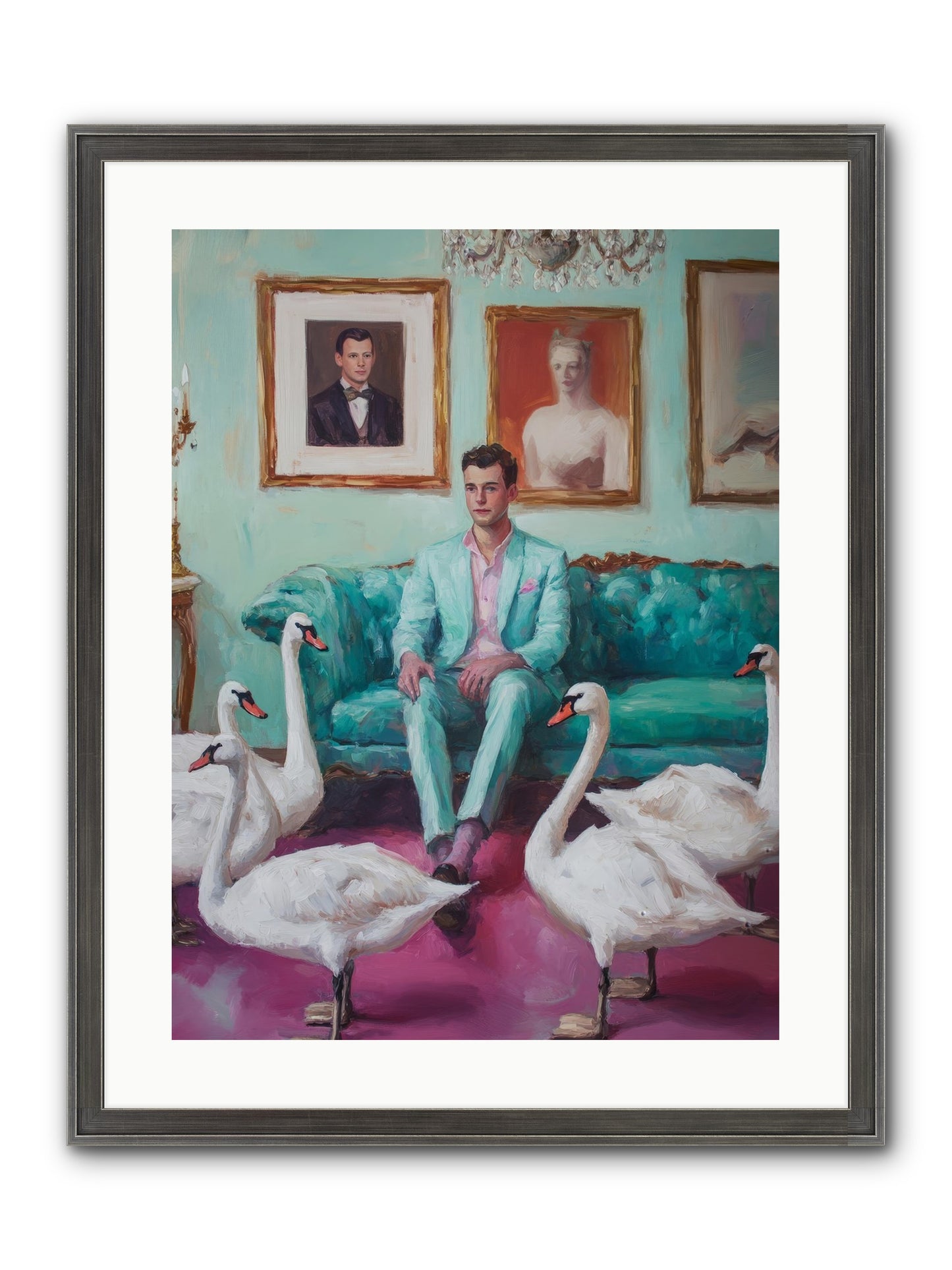 The Swan Dreamer Framed Print - Slimwoods Black/Silver 18x24