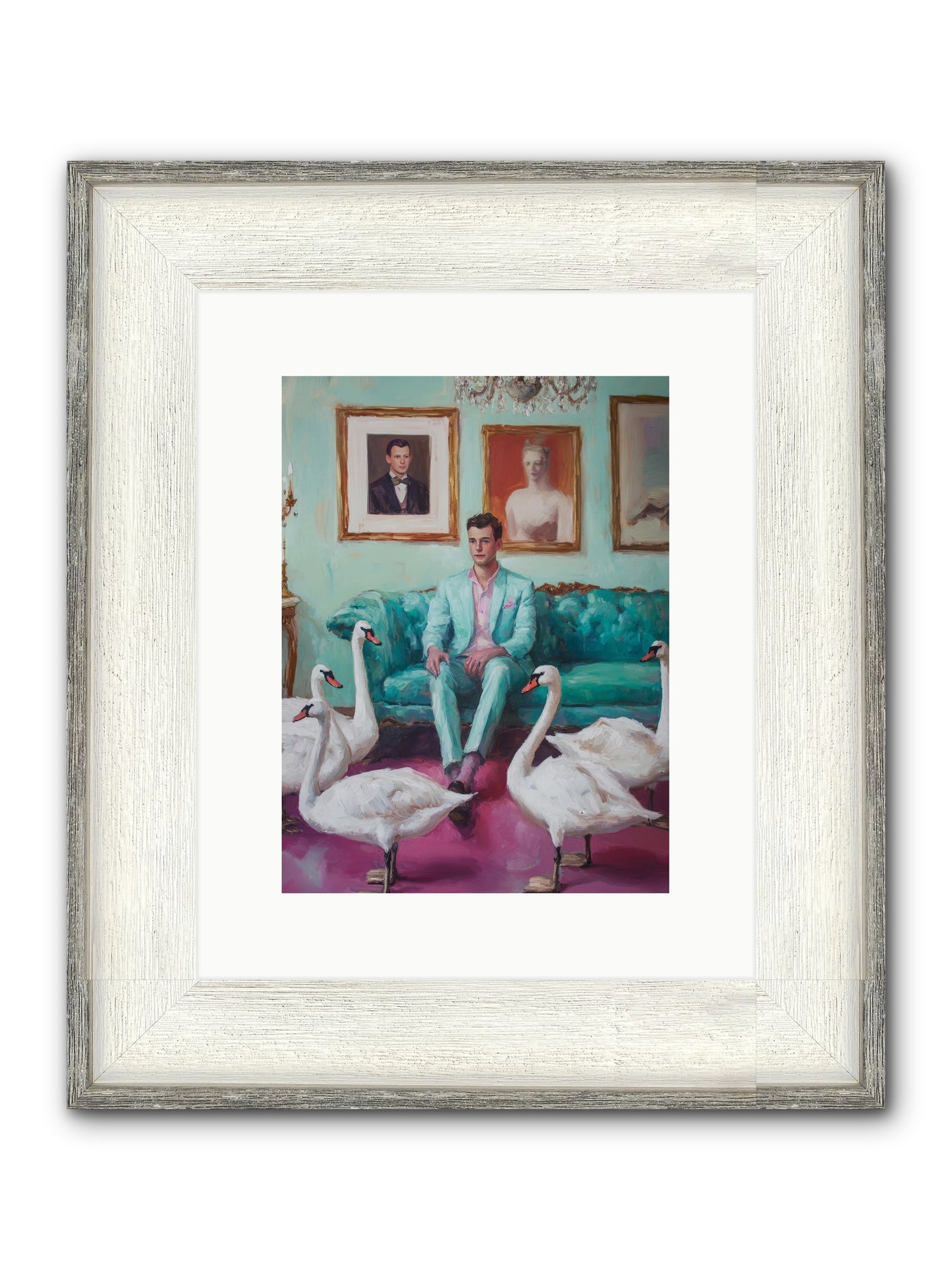 The Swan Dreamer Framed Print - Driftwood White 9x12