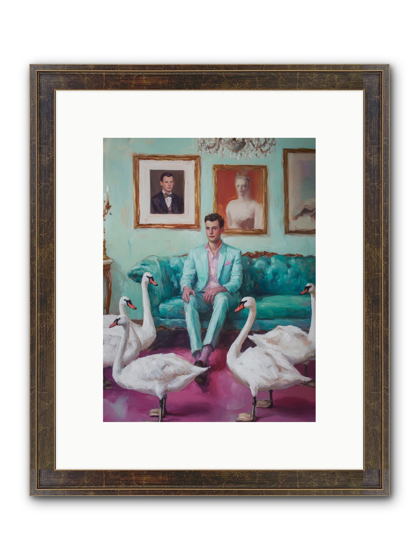The Swan Dreamer Framed Print - Slimwoods Black/Gold 9x12