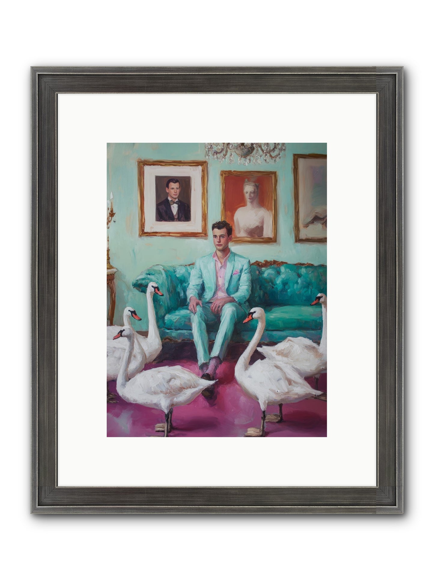 The Swan Dreamer Framed Print - Slimwoods Black/Silver 9x12