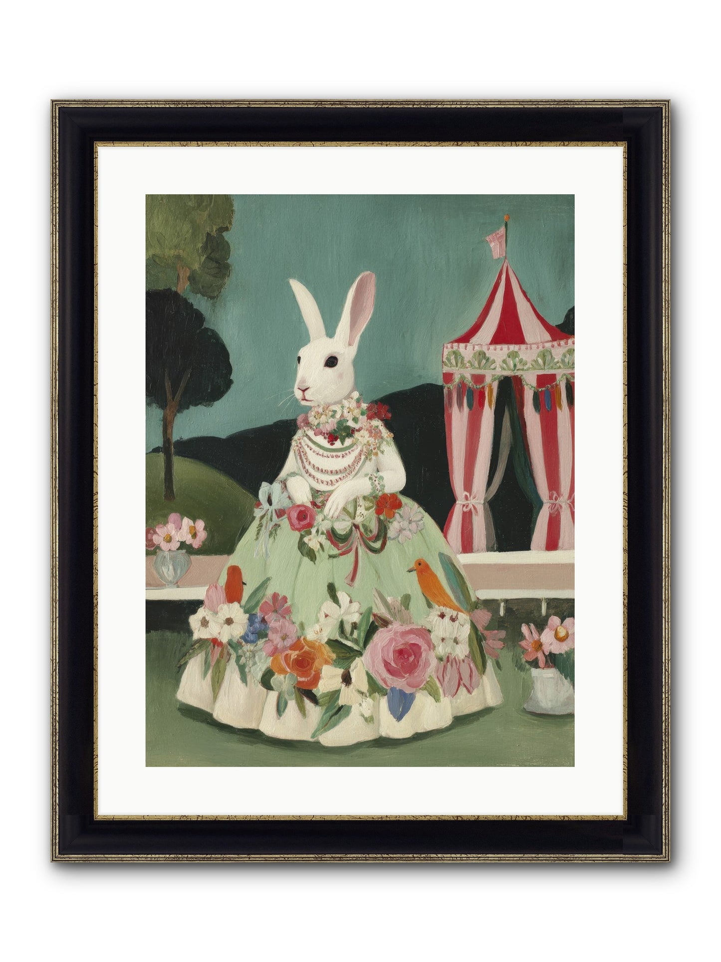 The Sweetest Reverie Framed Print - Black & Gold 18x24