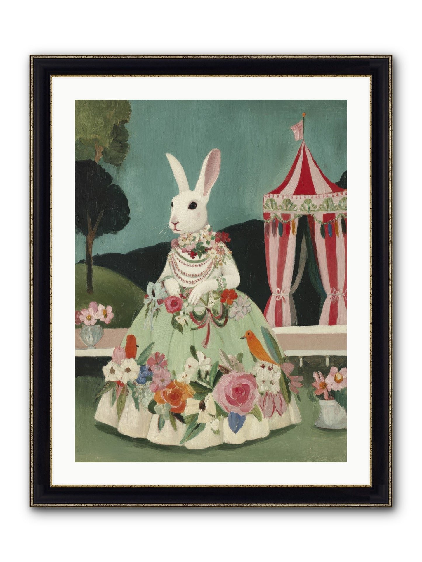 The Sweetest Reverie Framed Print - Black & Gold 24x32