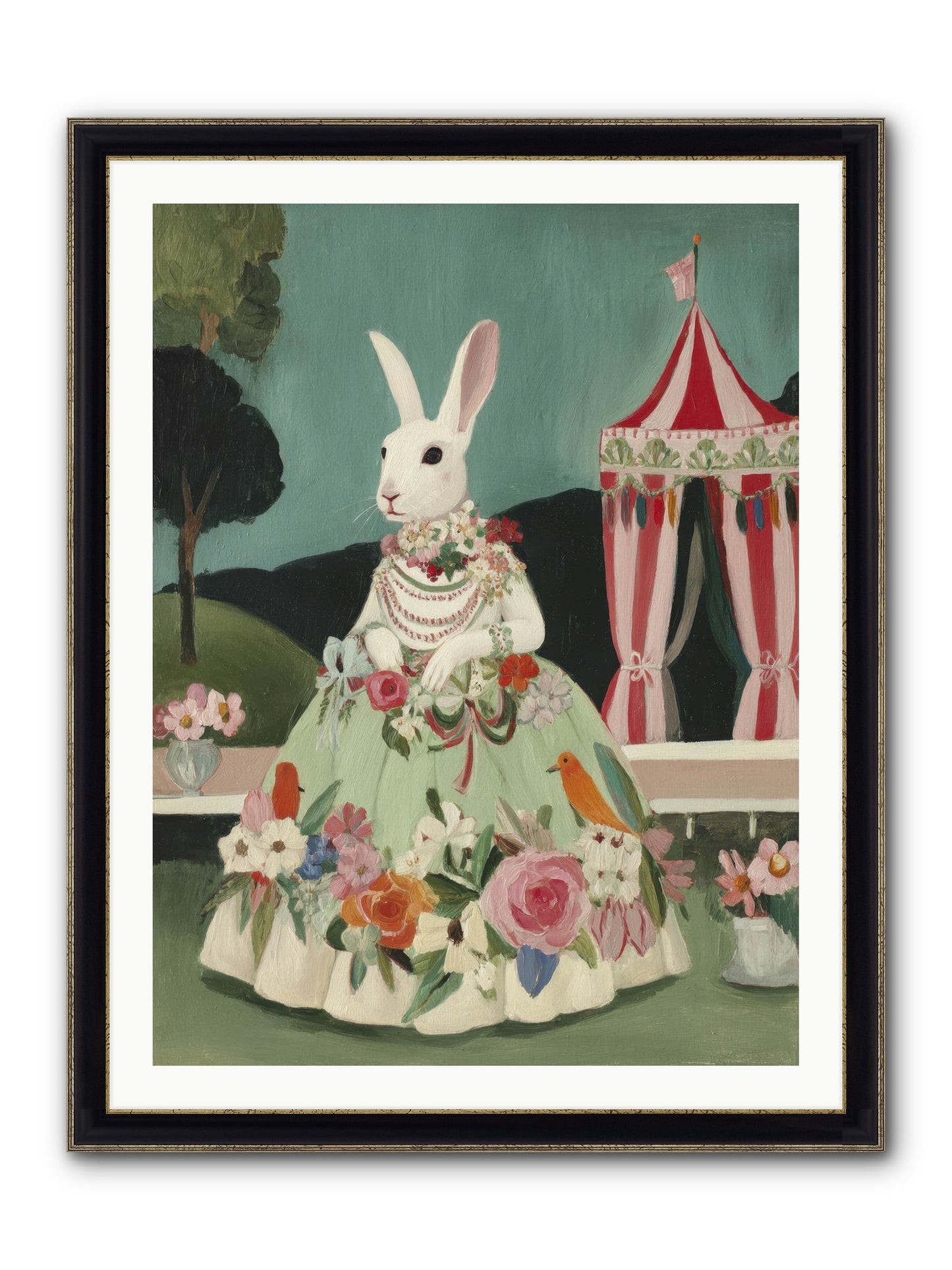 The Sweetest Reverie Framed Print - Black & Gold 30x40