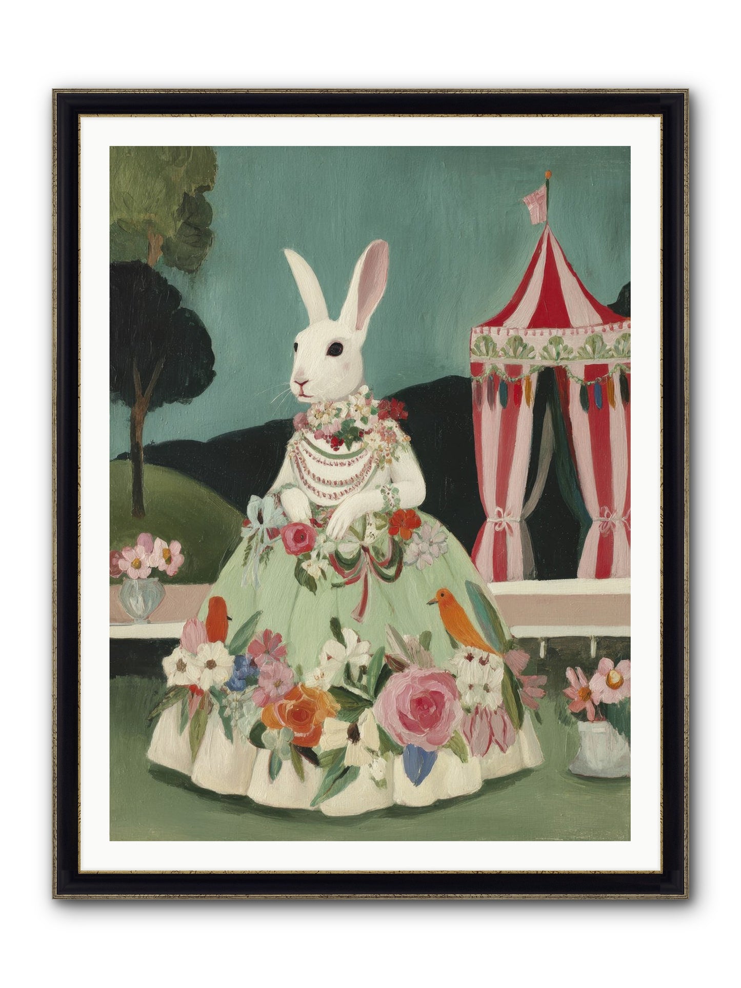 The Sweetest Reverie Framed Print - Black & Gold 36x48