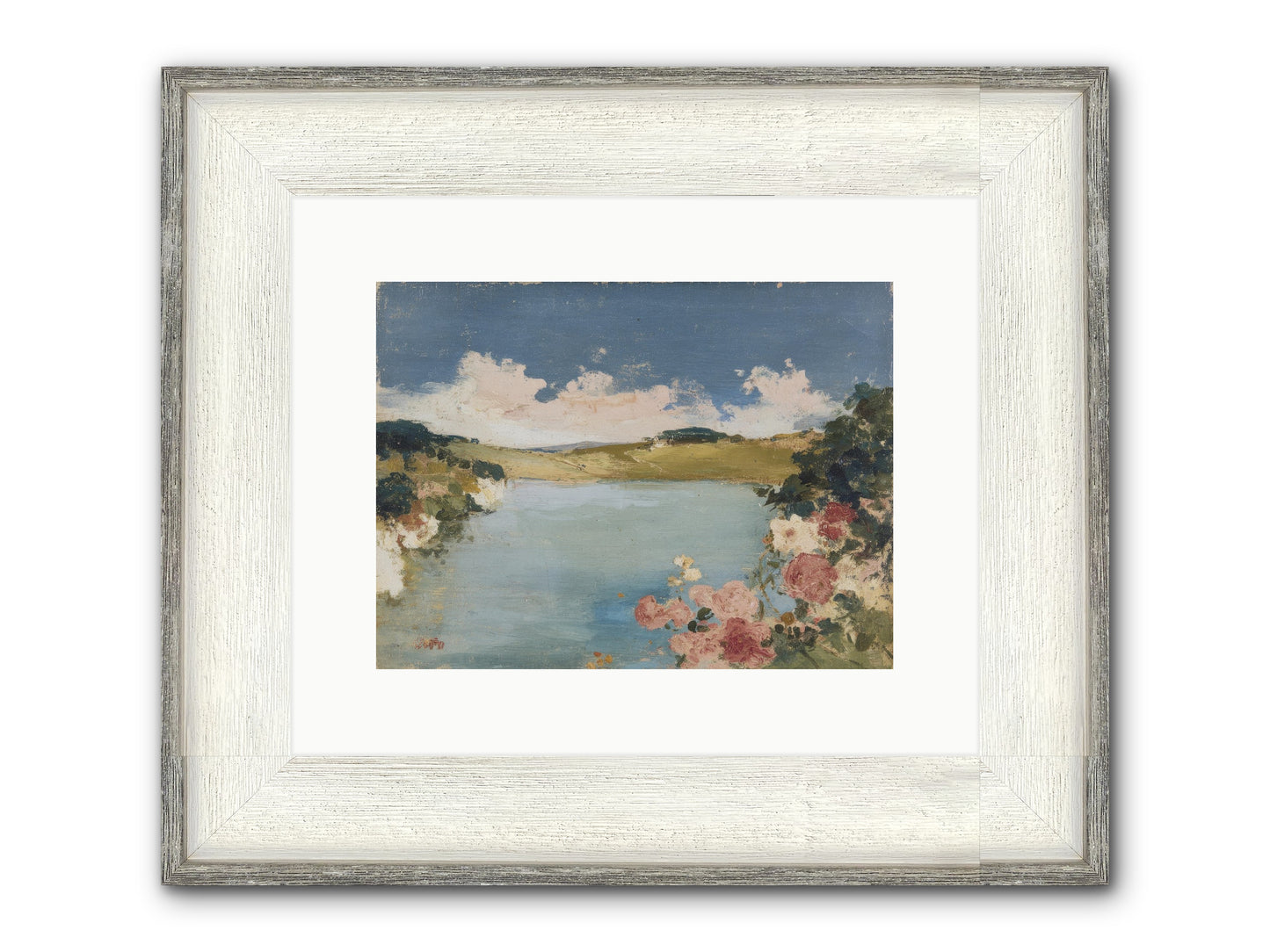 The Swimming Hour Framed Print - Driftwood White 12x9