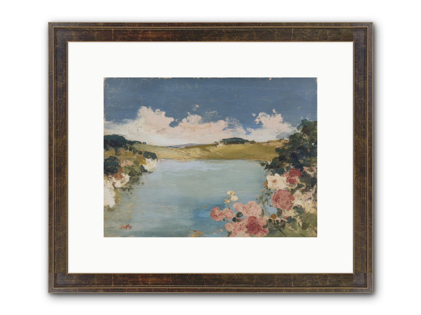 The Swimming Hour Framed Print - Slimwoods Black/Gold 12x9