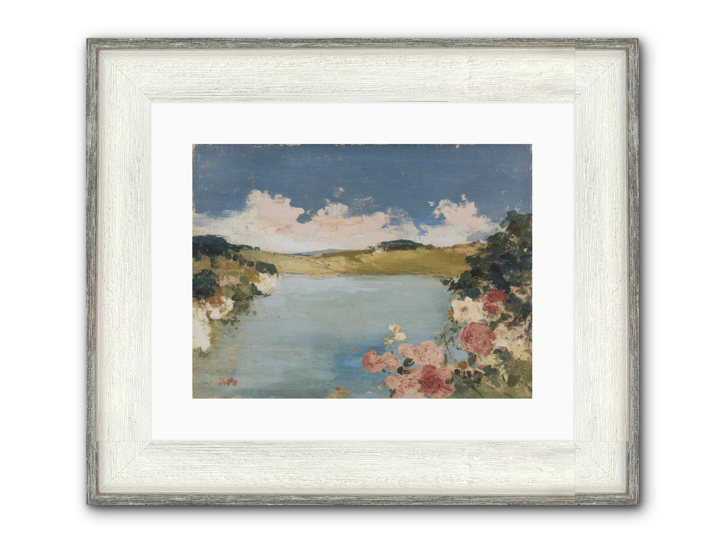 The Swimming Hour Framed Print - Driftwood White 16x12