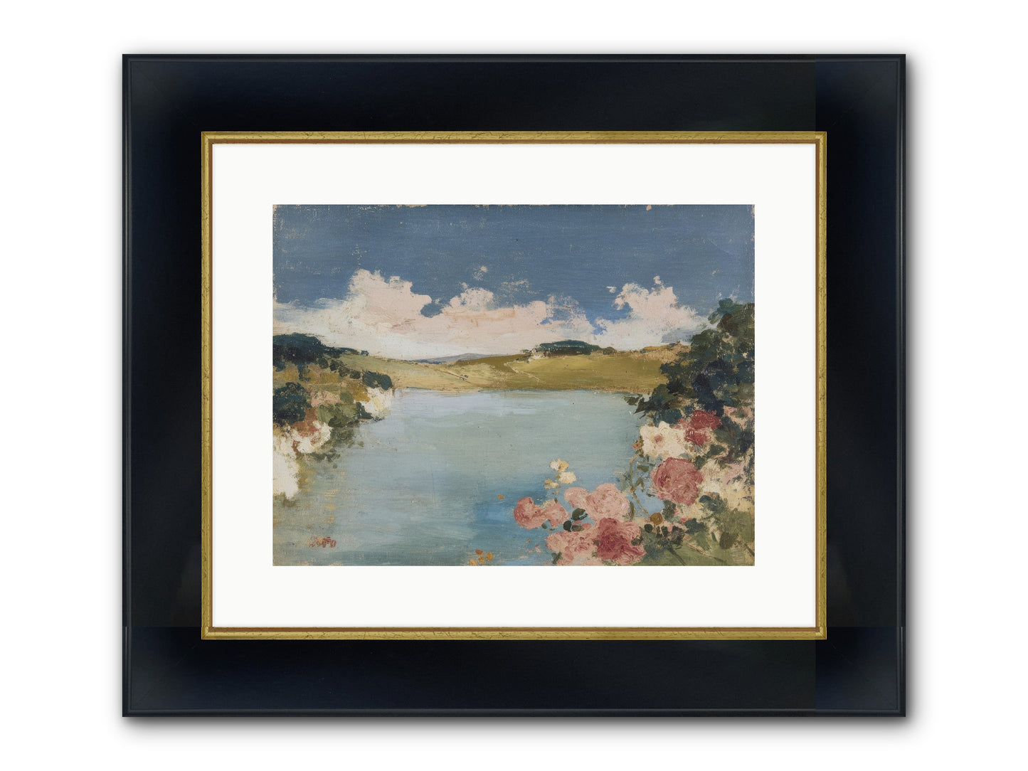 The Swimming Hour Framed Print - Wide Black w/Gold 16x12
