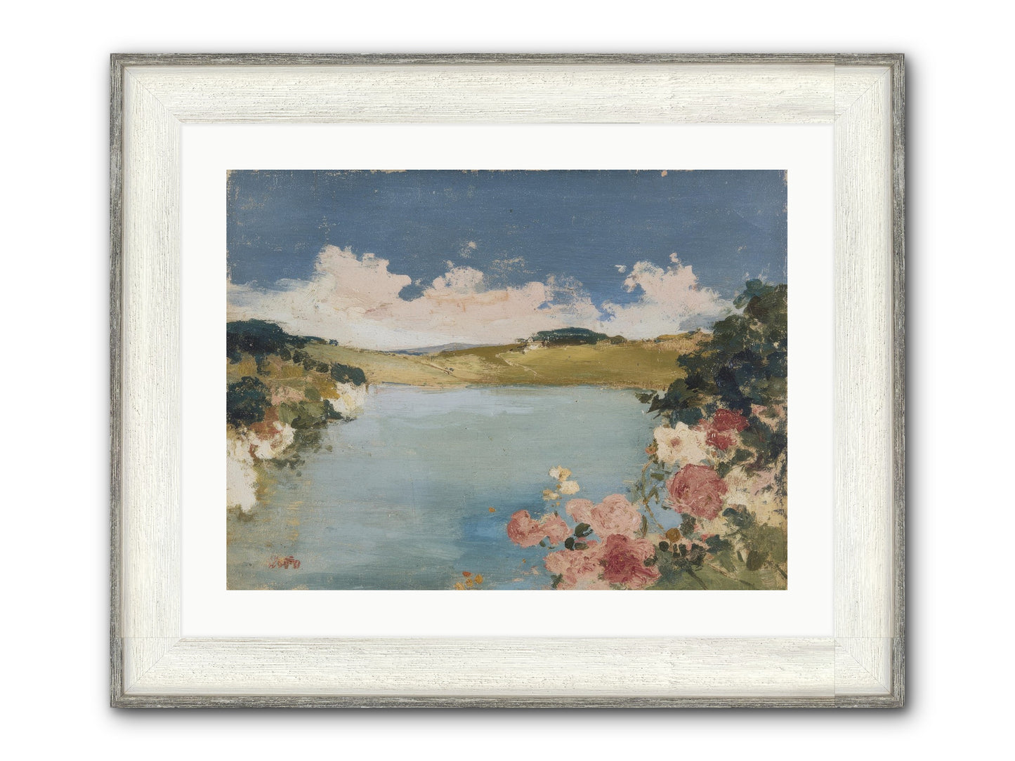 The Swimming Hour Framed Print - Driftwood White 24x18