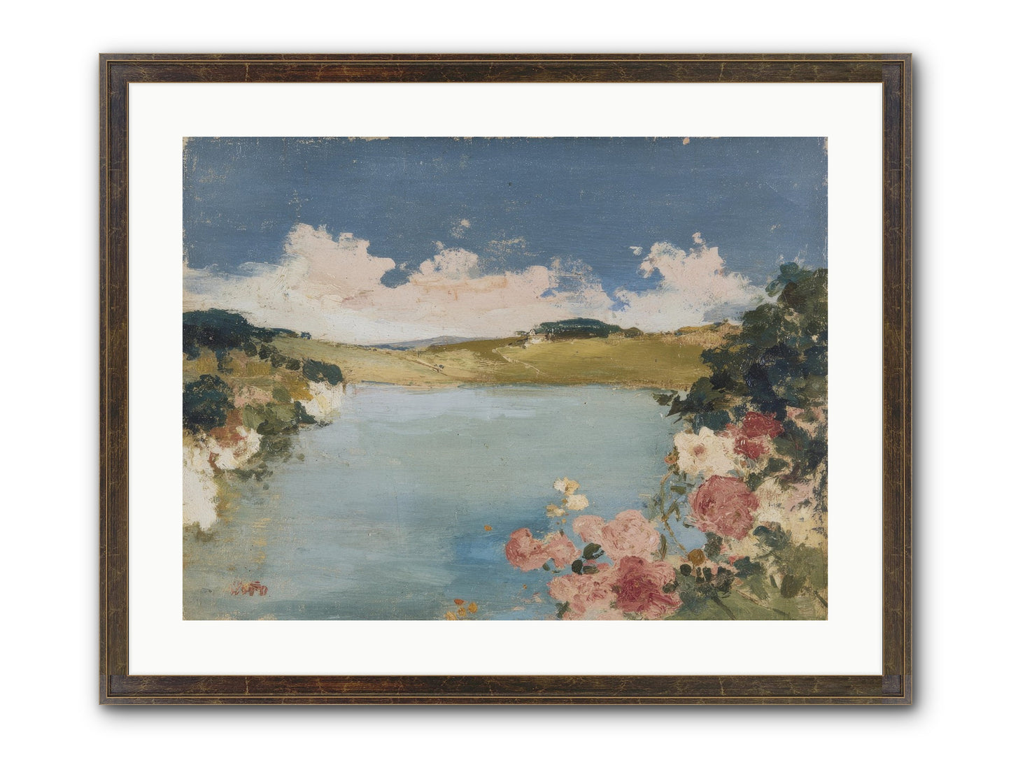 The Swimming Hour Framed Print - Slimwoods Black/Gold 24x18