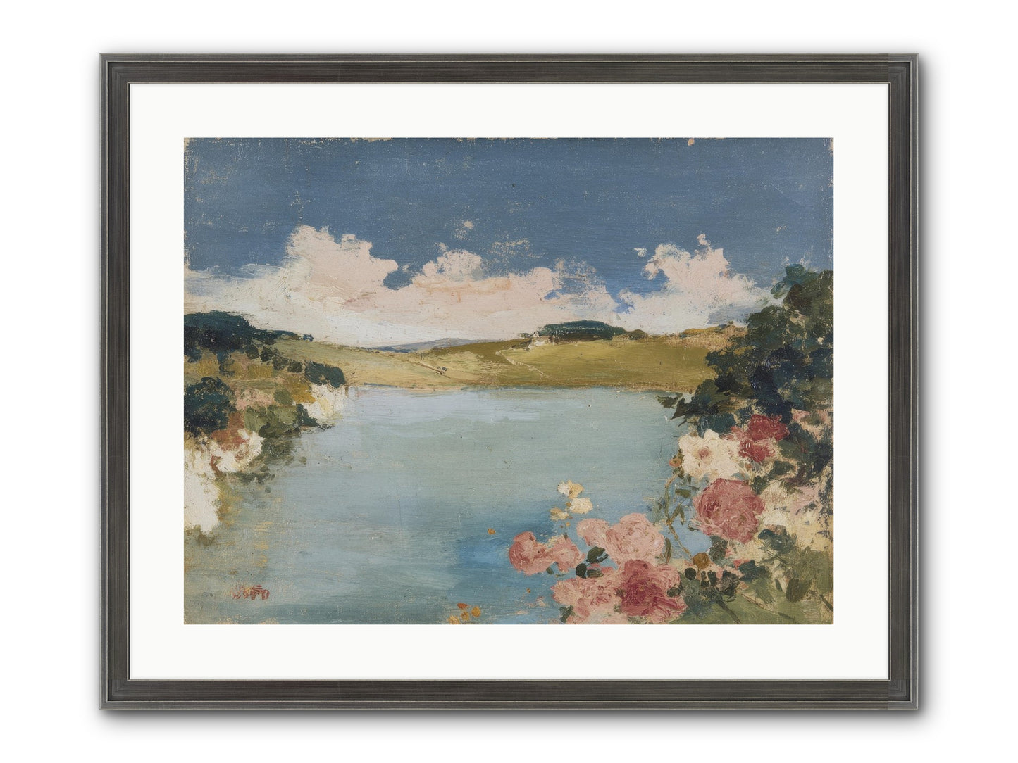 The Swimming Hour Framed Print - Slimwoods Black/Silver 24x18