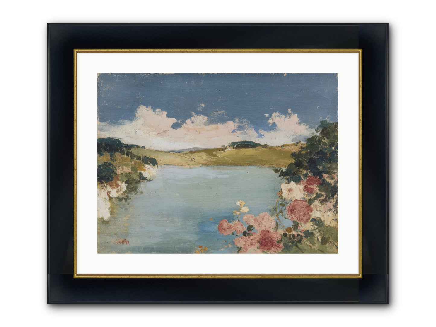 The Swimming Hour Framed Print - Wide Black w/Gold 24x18