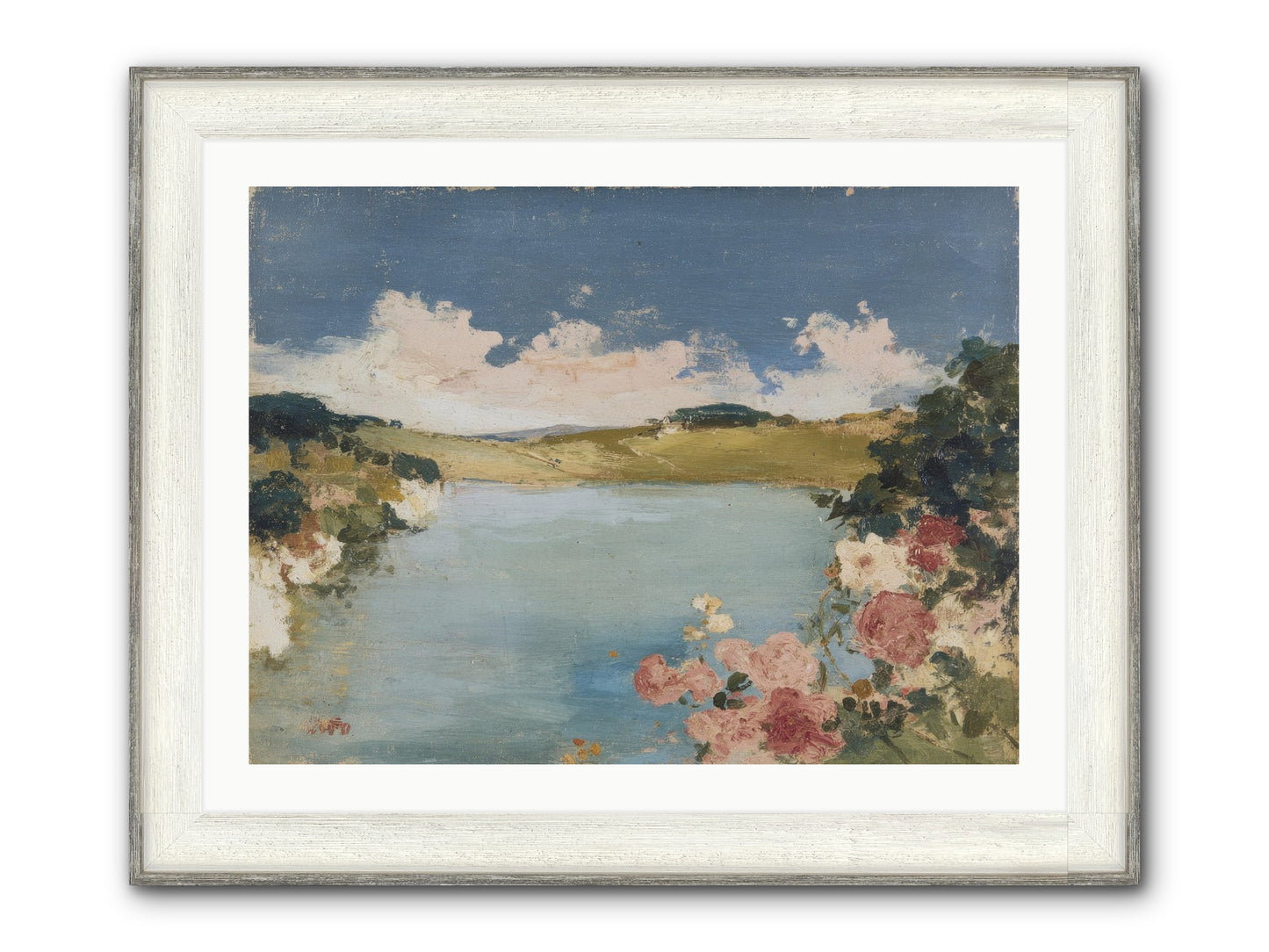 The Swimming Hour Framed Print - Driftwood White 32x24