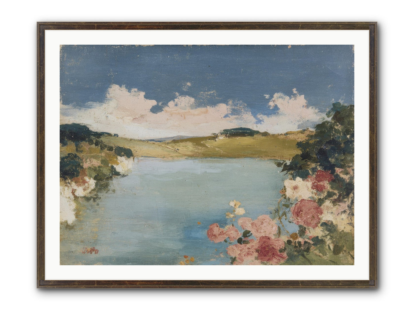 The Swimming Hour Framed Print - Slimwoods Black/Gold 40x30