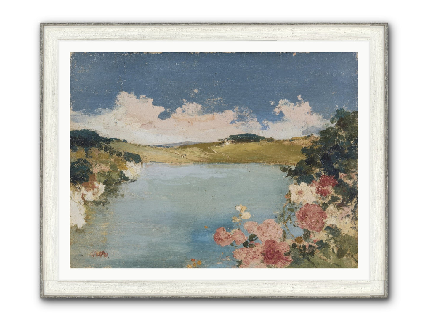 The Swimming Hour Framed Print - Driftwood White 48x36