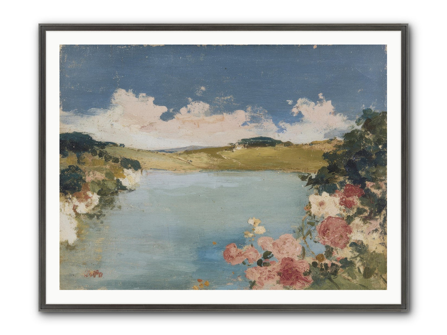 The Swimming Hour Framed Print - Slimwoods Black/Silver 48x36