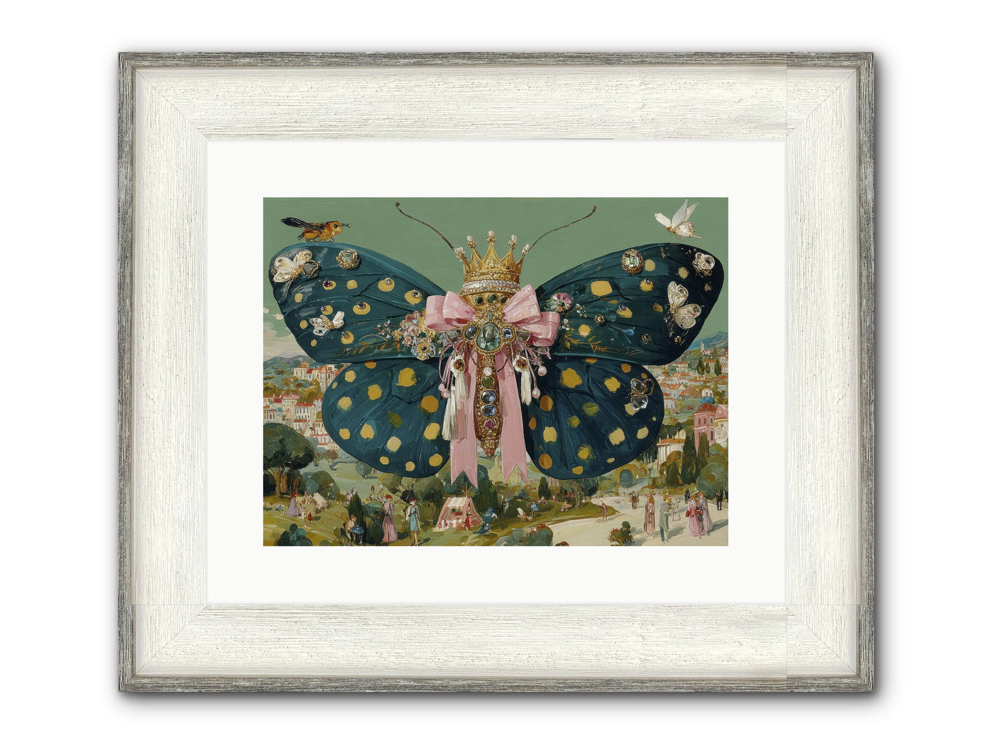 The Swooning Masquerade Framed Print - Driftwood White 16x12