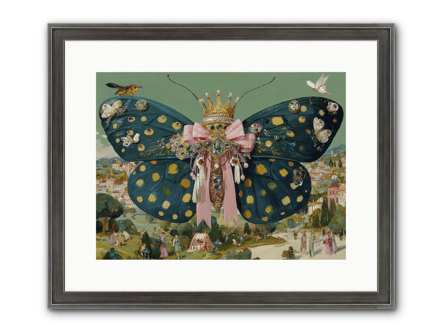 The Swooning Masquerade Framed Print - Slimwoods Black/Silver 16x12