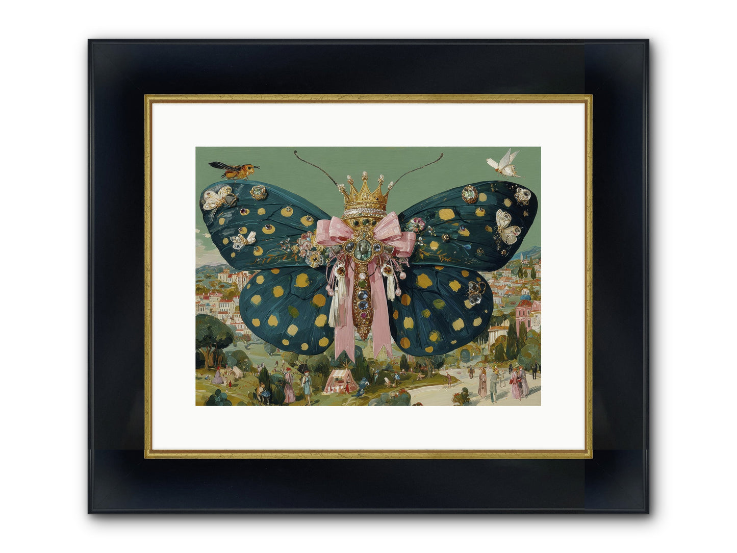The Swooning Masquerade Framed Print - Wide Black w/Gold 16x12