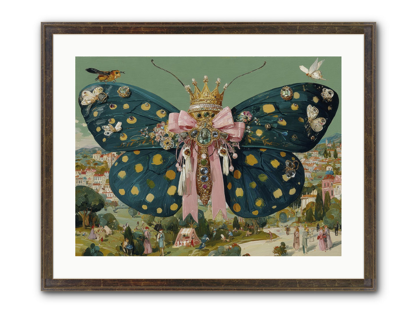 The Swooning Masquerade Framed Print - Slimwoods Black/Gold 24x18