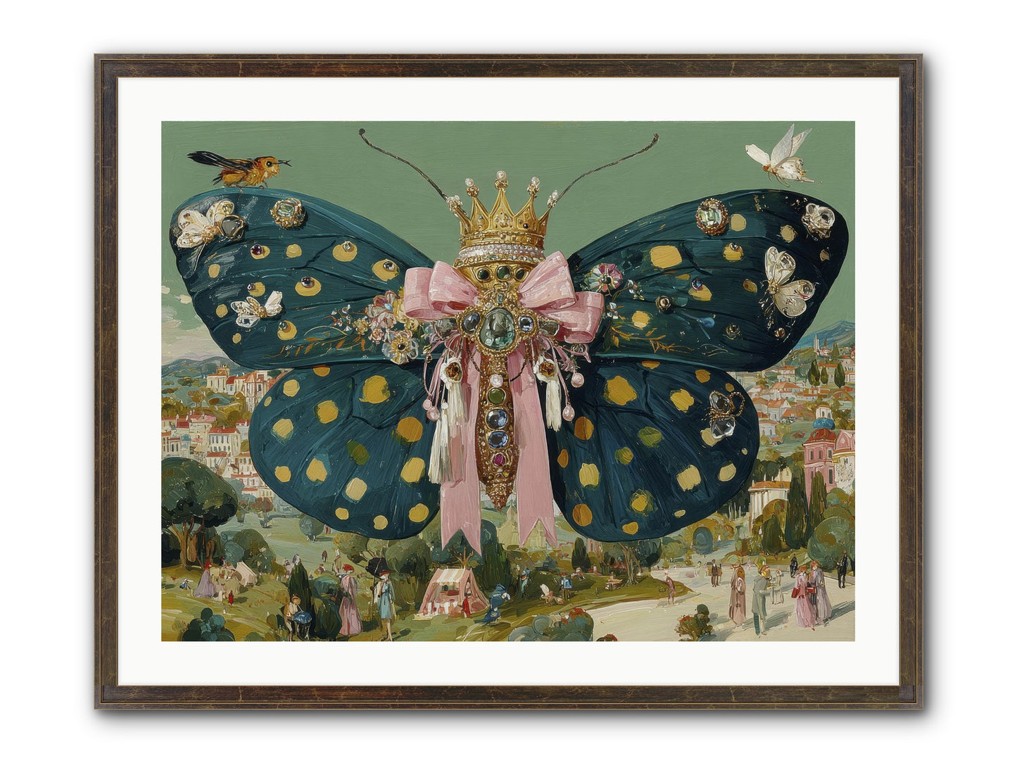 The Swooning Masquerade Framed Print - Slimwoods Black/Gold 32x24