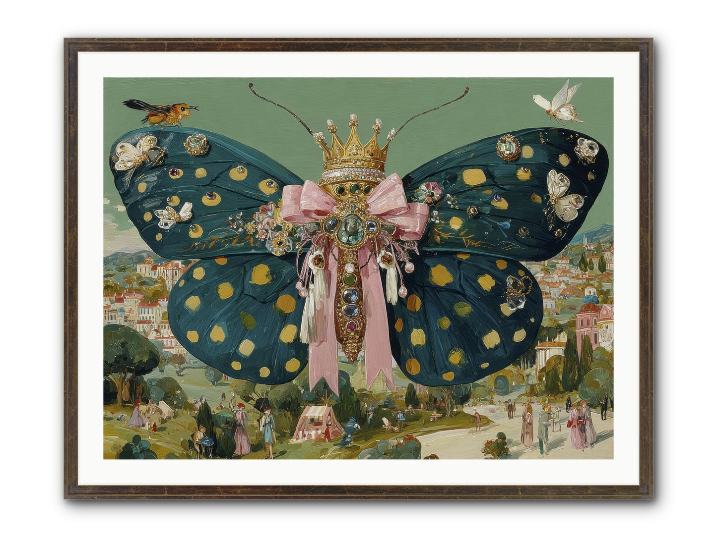The Swooning Masquerade Framed Print - Slimwoods Black/Gold 40x30