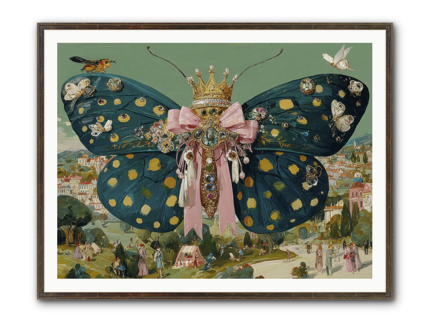 The Swooning Masquerade Framed Print - Slimwoods Black/Gold 48x36