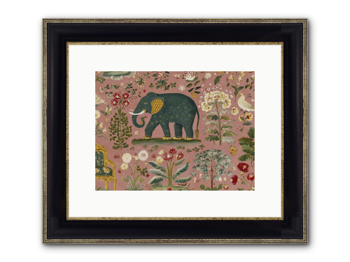 The Symposium Of Petals & Precision Framed Print - Black & Gold 12x9