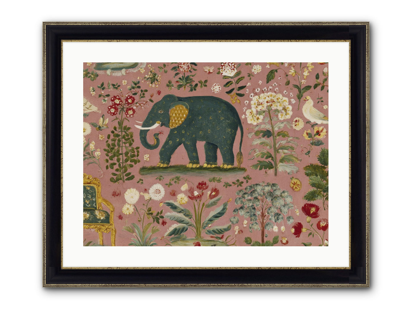The Symposium Of Petals & Precision Framed Print - Black & Gold 24x18