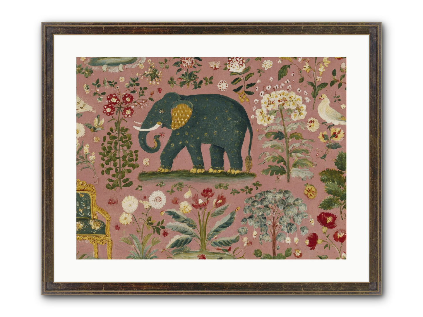 The Symposium Of Petals & Precision Framed Print - Slimwoods Black/Gold 24x18