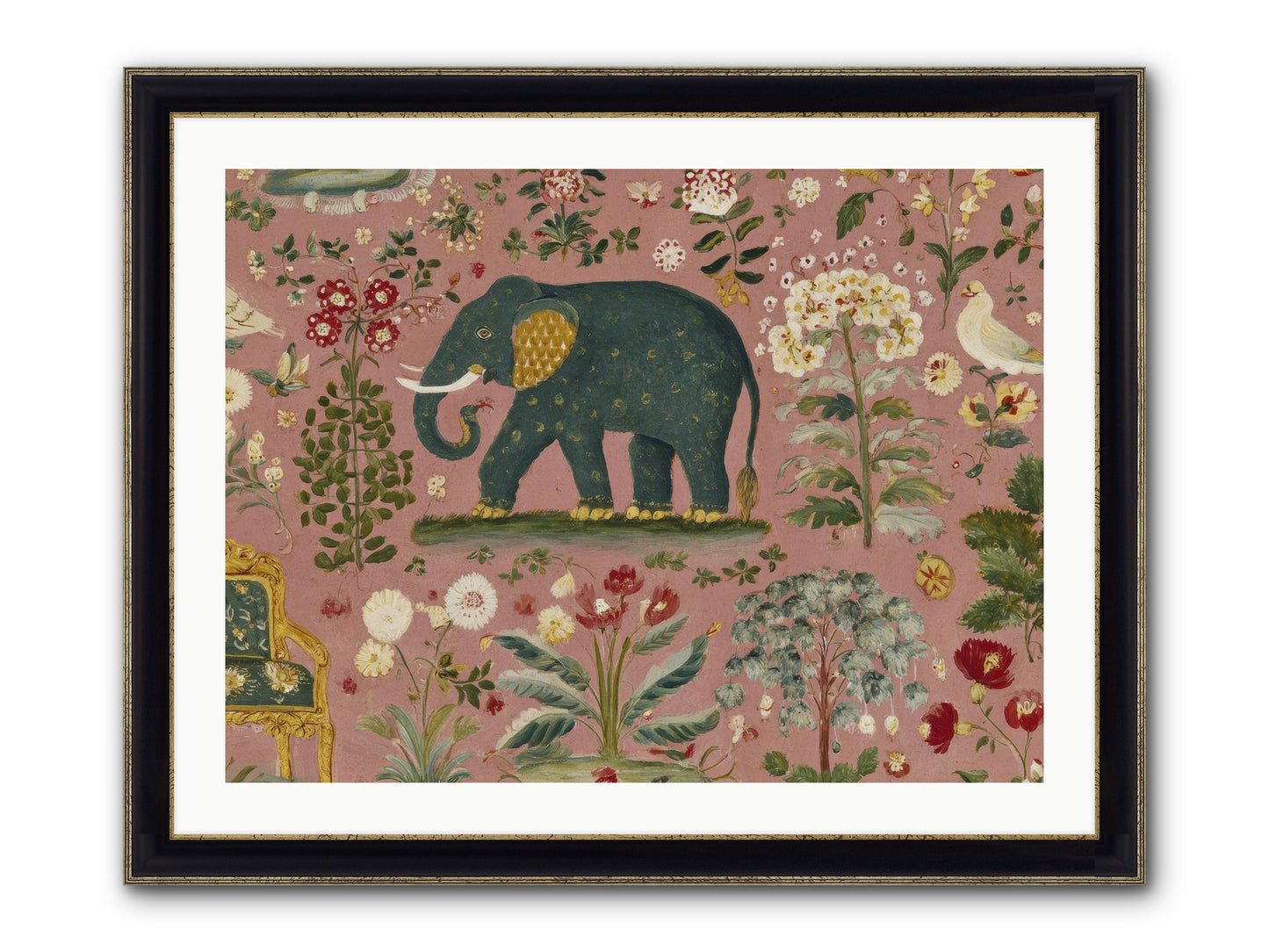 The Symposium Of Petals & Precision Framed Print - Black & Gold 32x24
