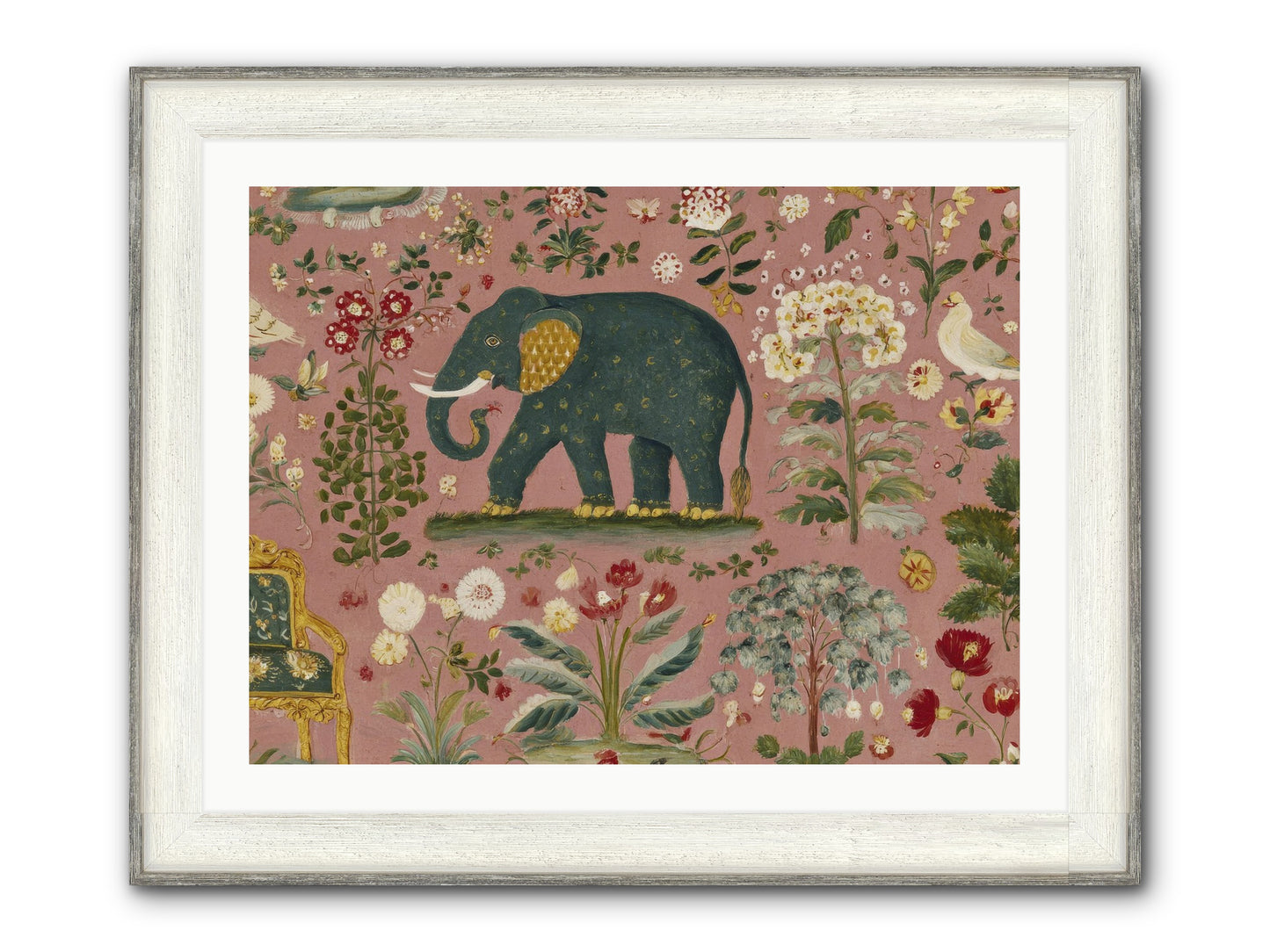 The Symposium Of Petals & Precision Framed Print - Driftwood White 32x24