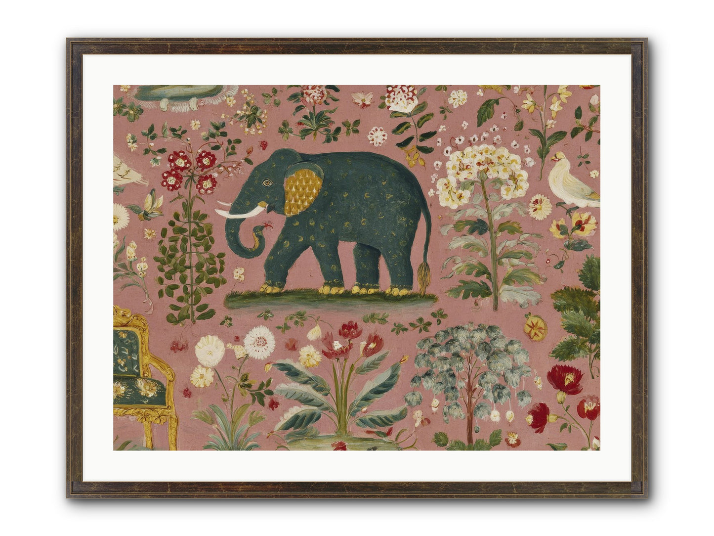 The Symposium Of Petals & Precision Framed Print - Slimwoods Black/Gold 32x24