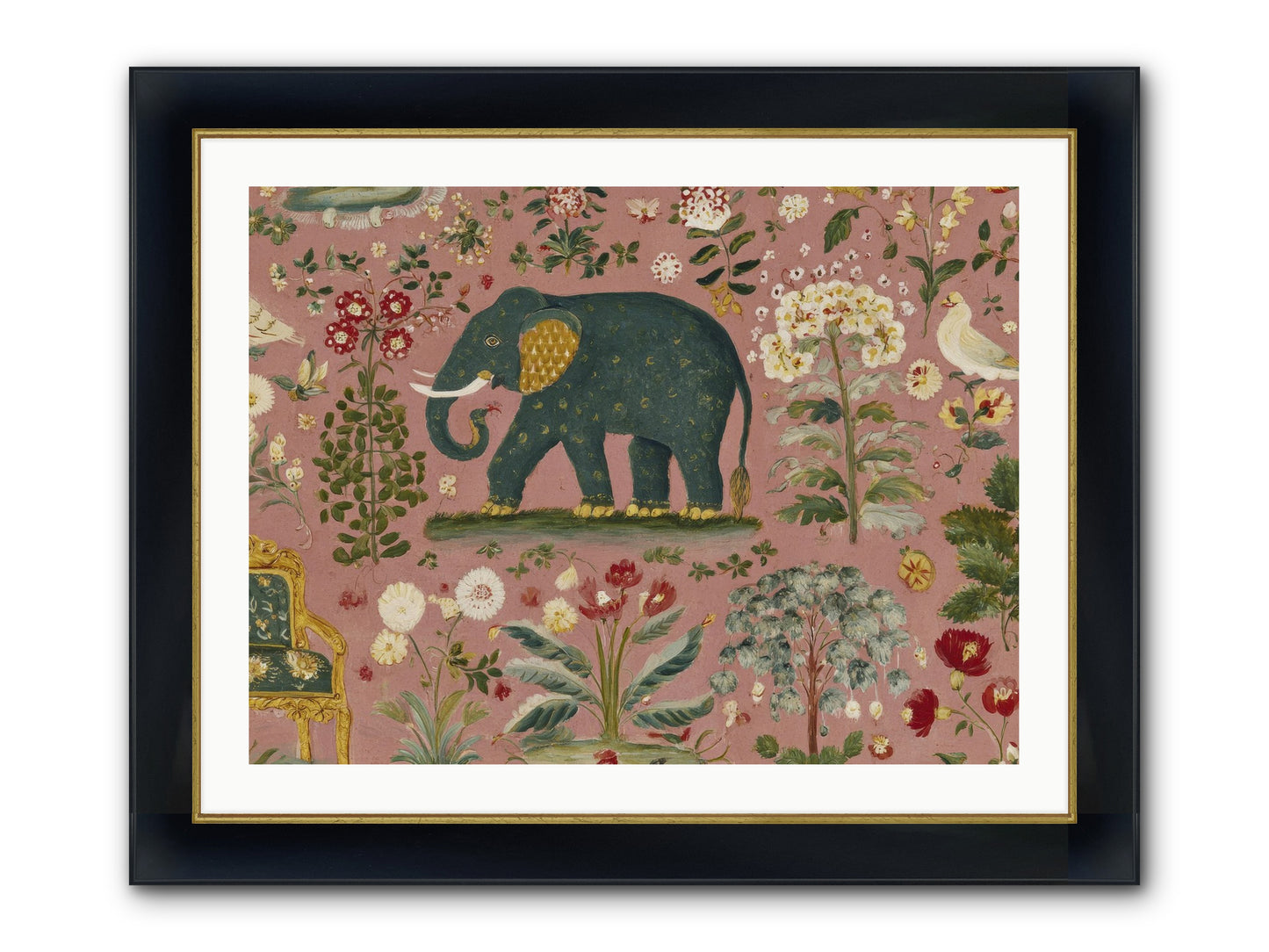 The Symposium Of Petals & Precision Framed Print - Wide Black w/Gold 32x24