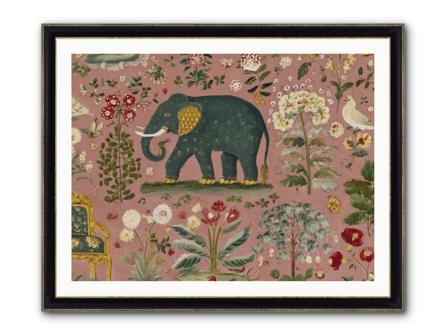 The Symposium Of Petals & Precision Framed Print - Black & Gold 40x30