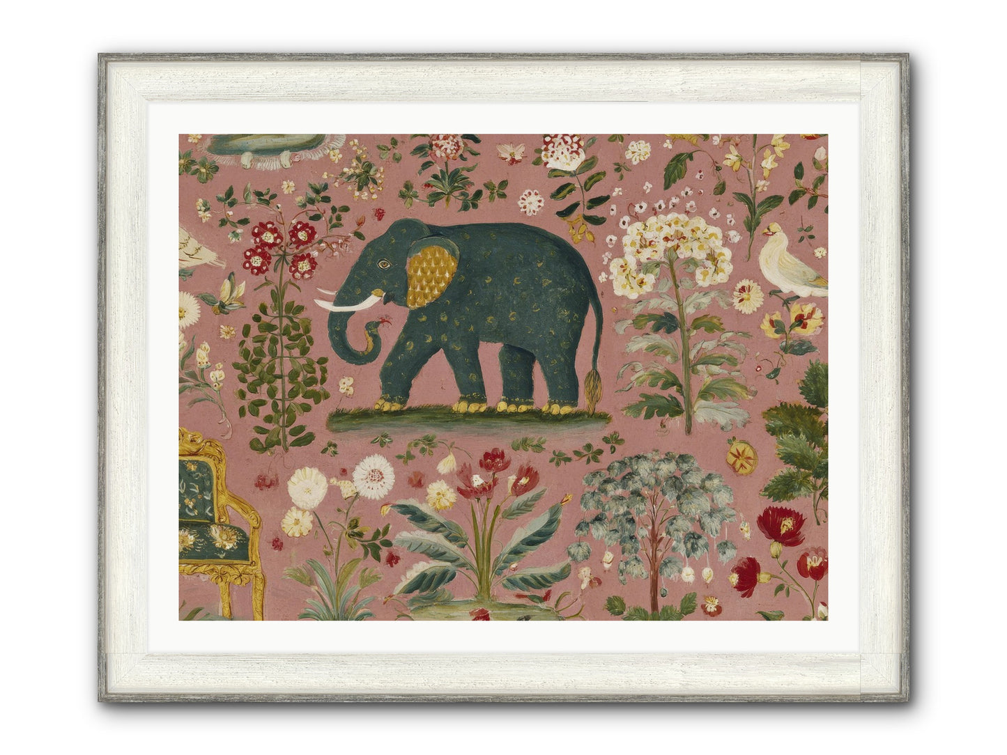 The Symposium Of Petals & Precision Framed Print - Driftwood White 40x30