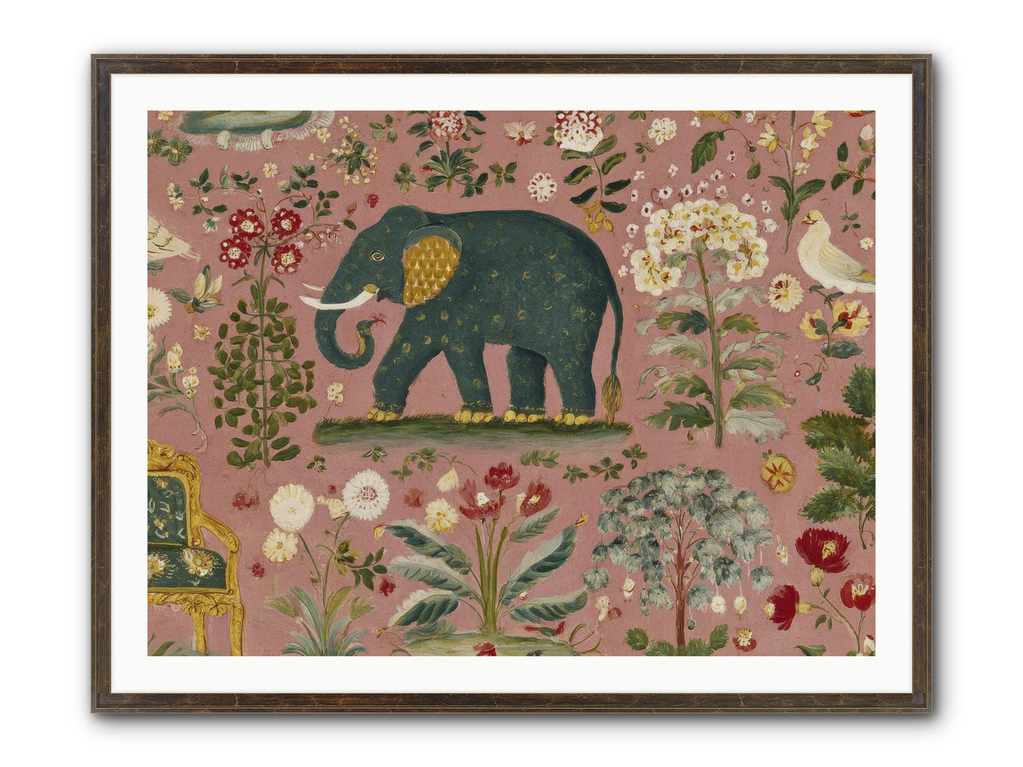 The Symposium Of Petals & Precision Framed Print - Slimwoods Black/Gold 40x30