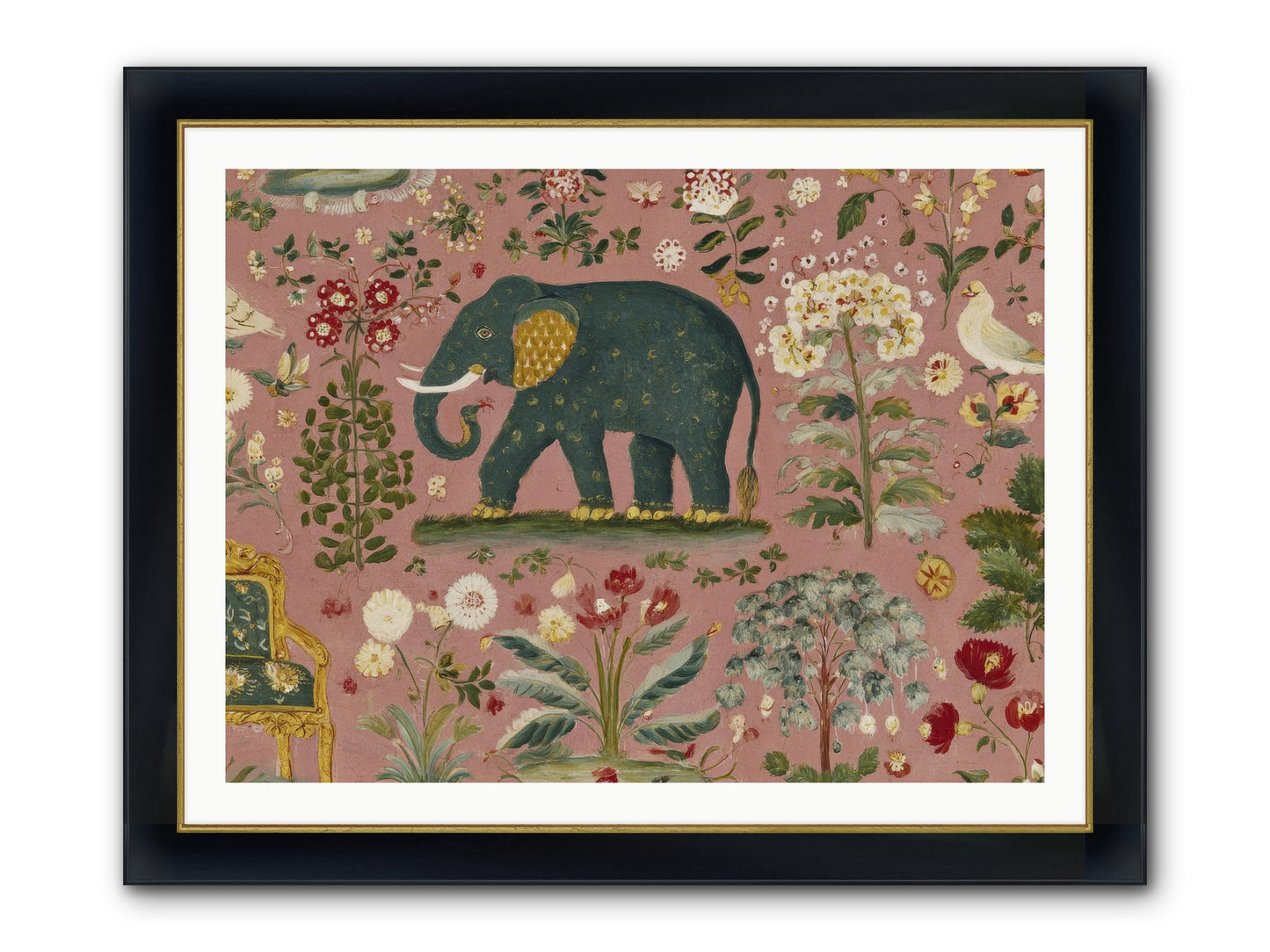 The Symposium Of Petals & Precision Framed Print - Wide Black w/Gold 40x30