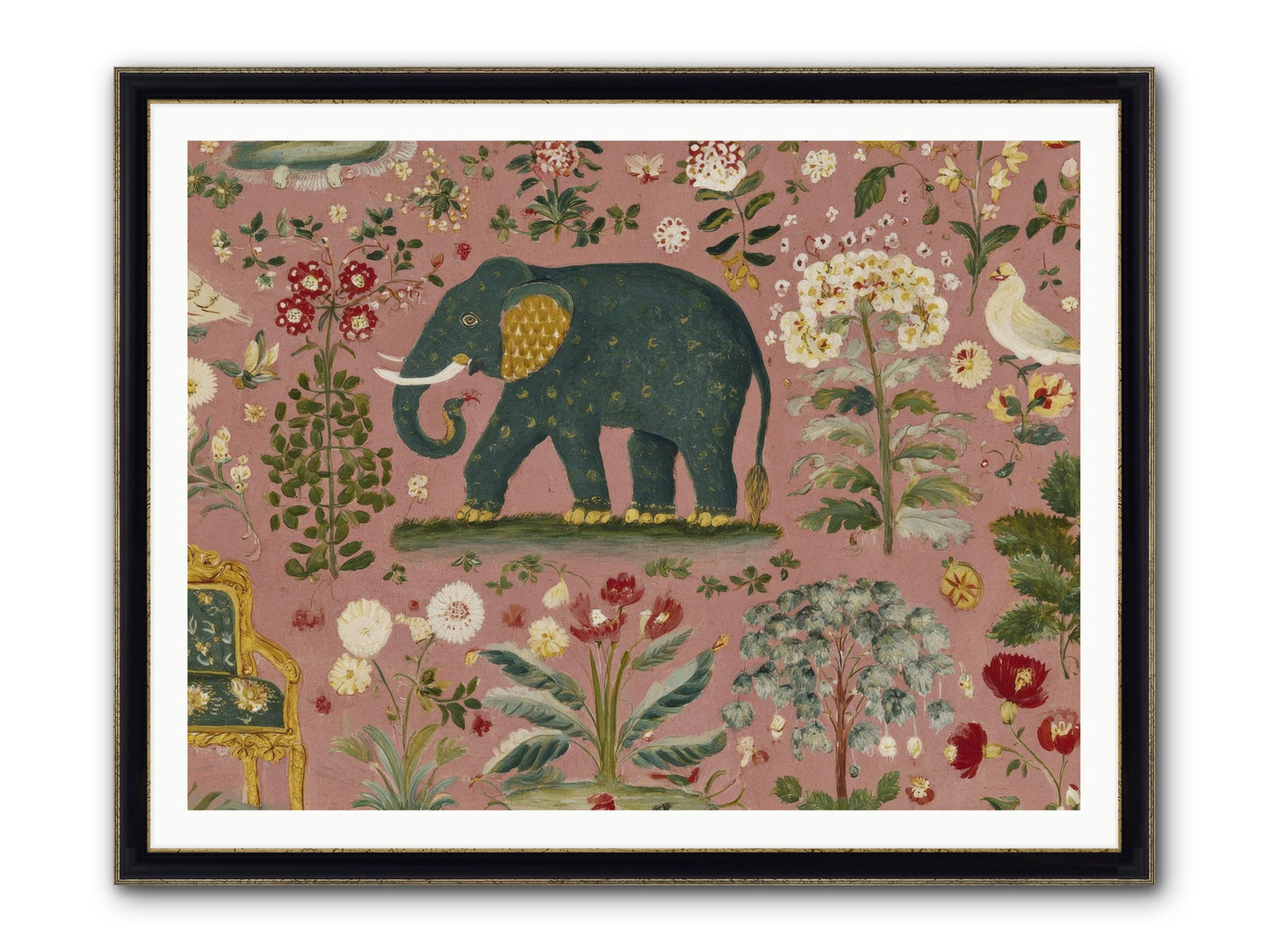 The Symposium Of Petals & Precision Framed Print - Black & Gold 48x36
