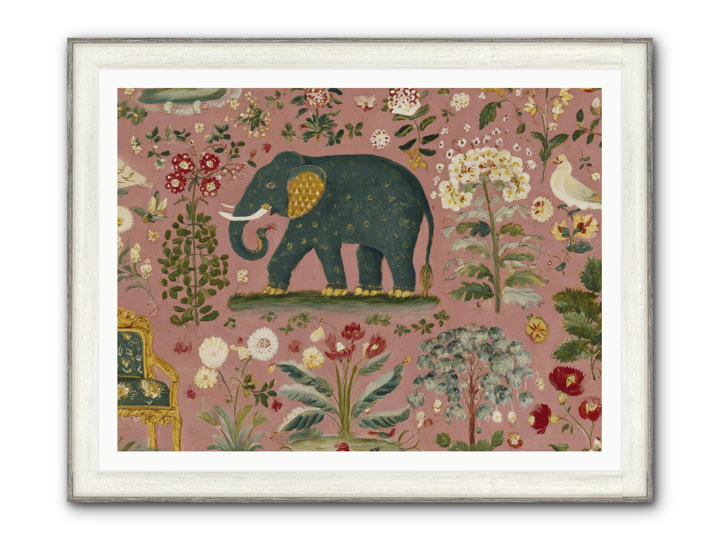 The Symposium Of Petals & Precision Framed Print - Driftwood White 48x36