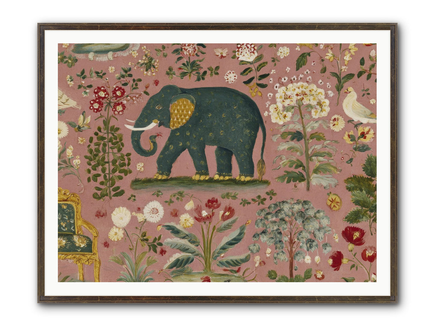 The Symposium Of Petals & Precision Framed Print - Slimwoods Black/Gold 48x36