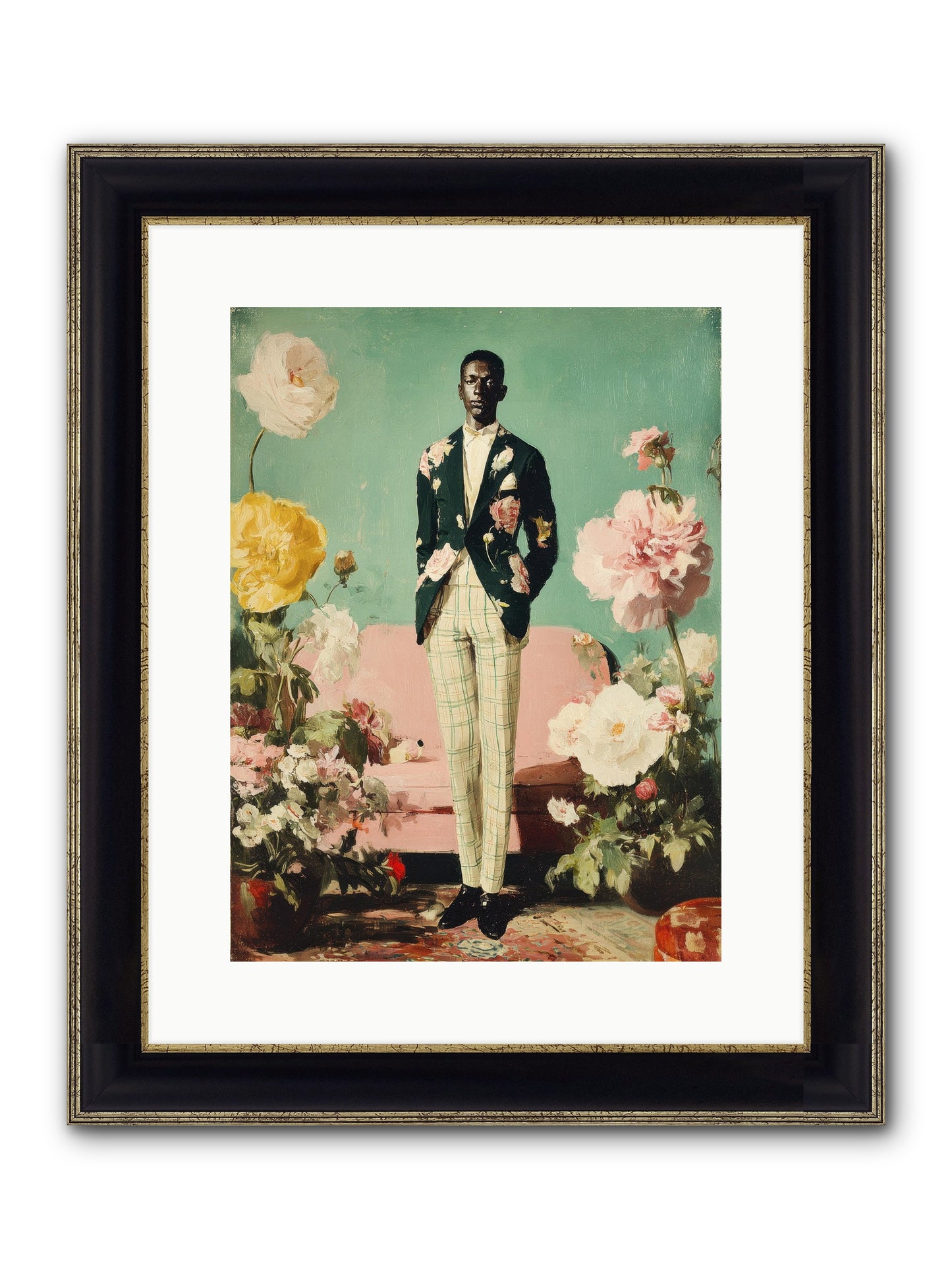 The Tailored Almanac Framed Print - Black & Gold 12x16