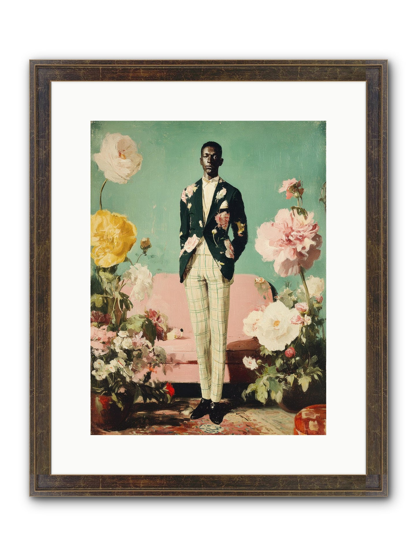 The Tailored Almanac Framed Print - Slimwoods Black/Gold 12x16