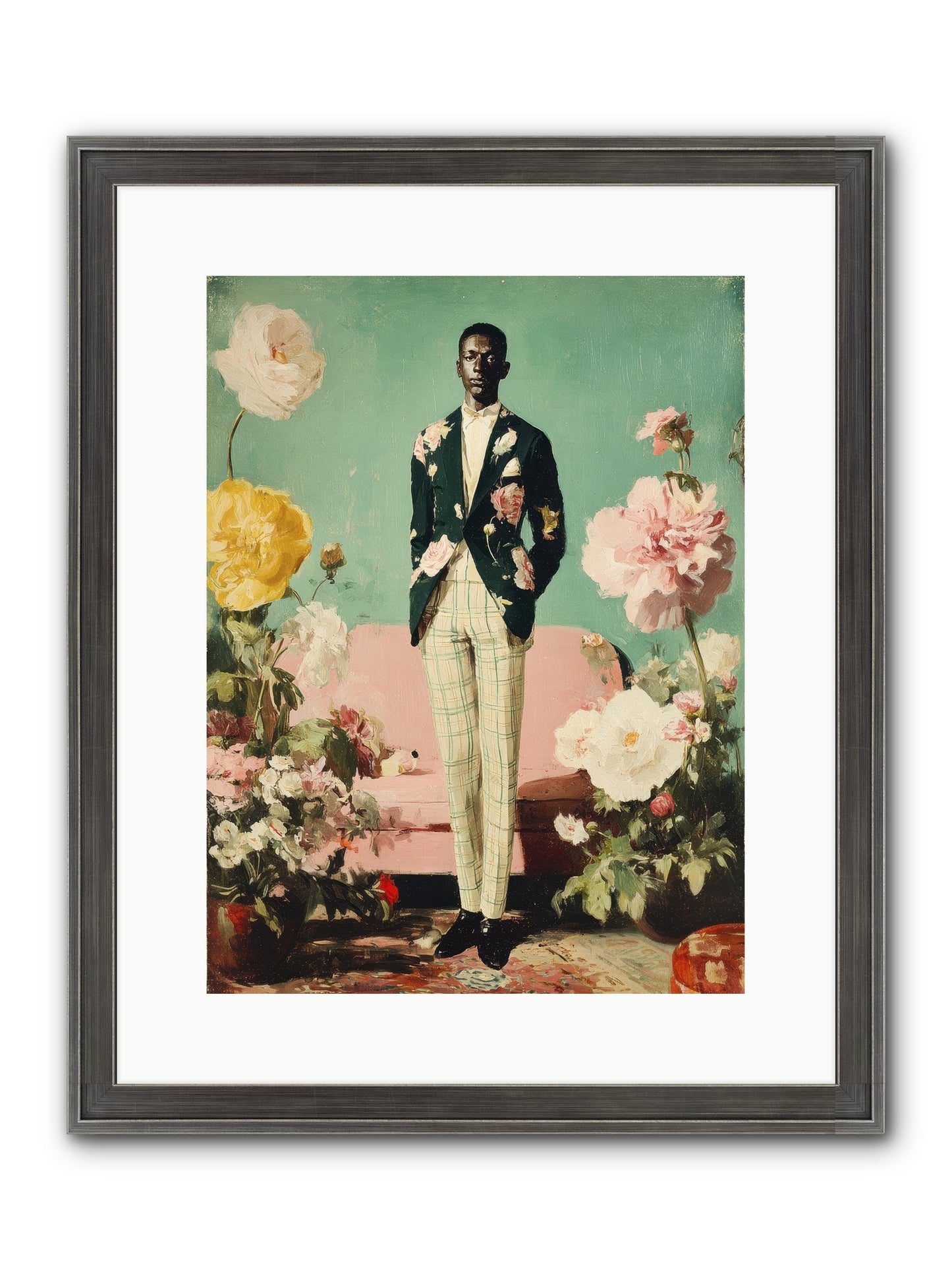 The Tailored Almanac Framed Print - Slimwoods Black/Silver 12x16