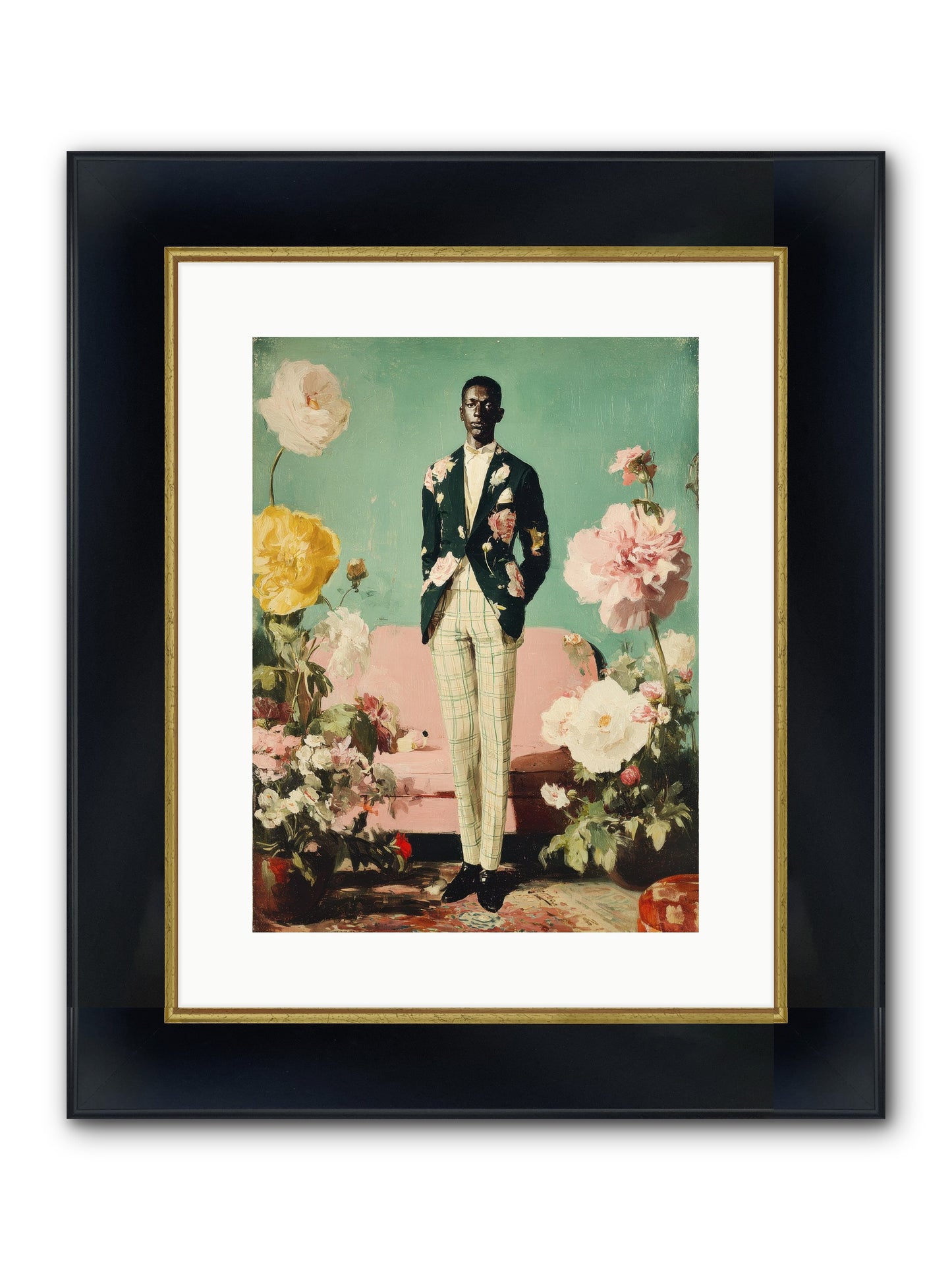The Tailored Almanac Framed Print - Wide Black w/Gold 12x16