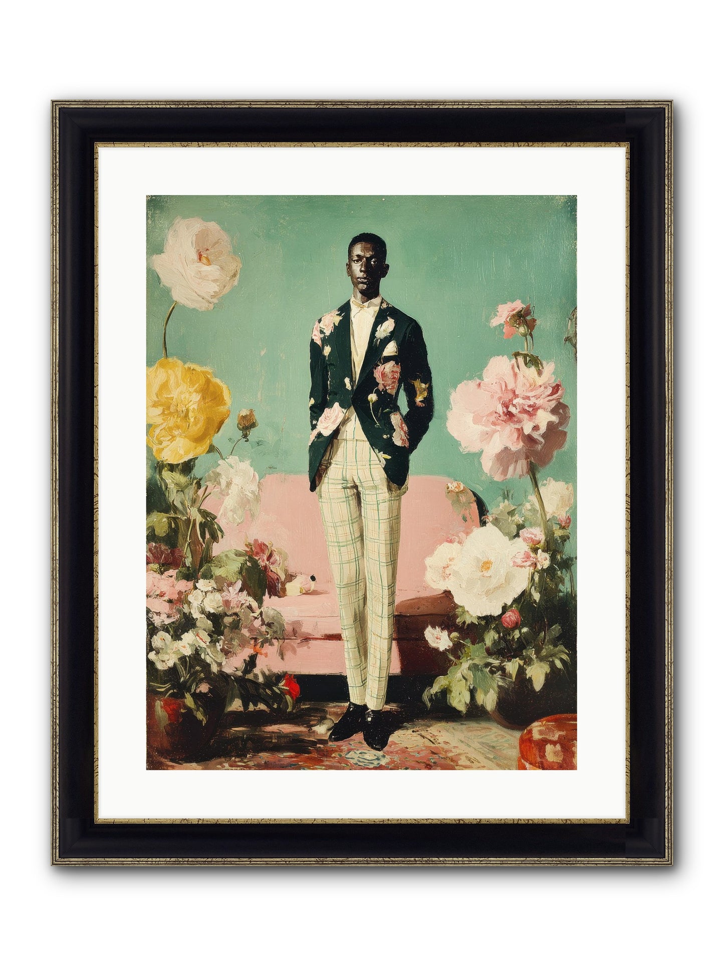 The Tailored Almanac Framed Print - Black & Gold 18x24