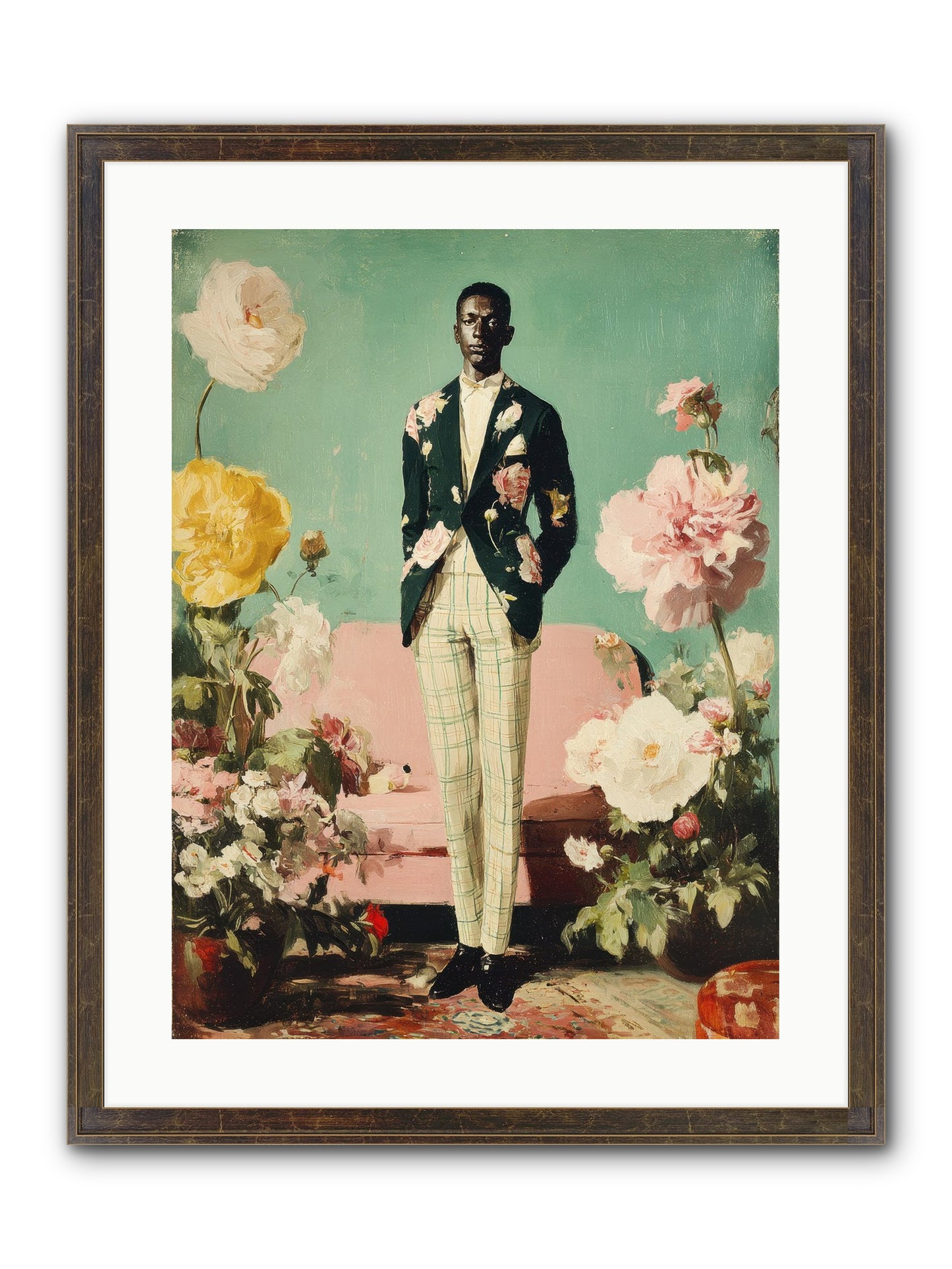 The Tailored Almanac Framed Print - Slimwoods Black/Gold 18x24