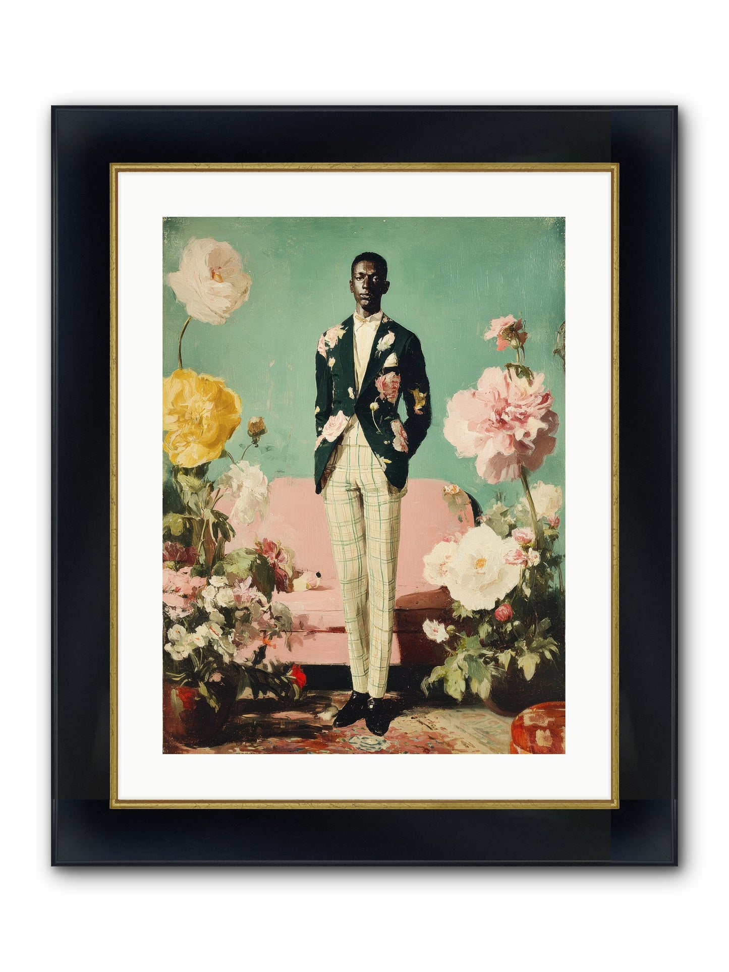 The Tailored Almanac Framed Print - Wide Black w/Gold 18x24