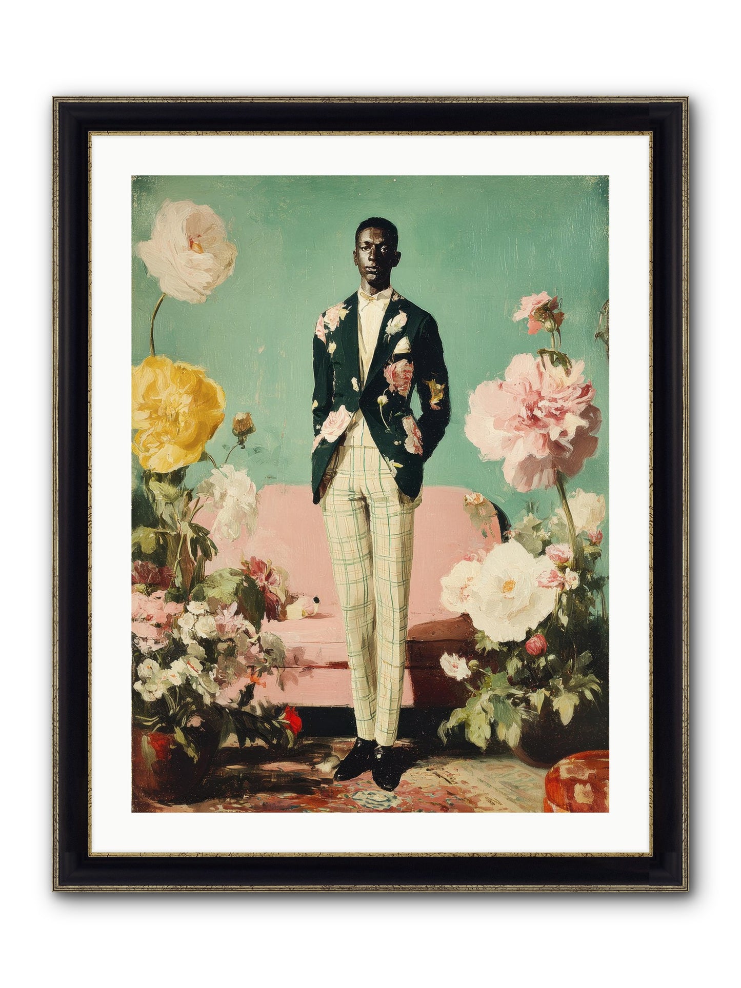 The Tailored Almanac Framed Print - Black & Gold 24x32