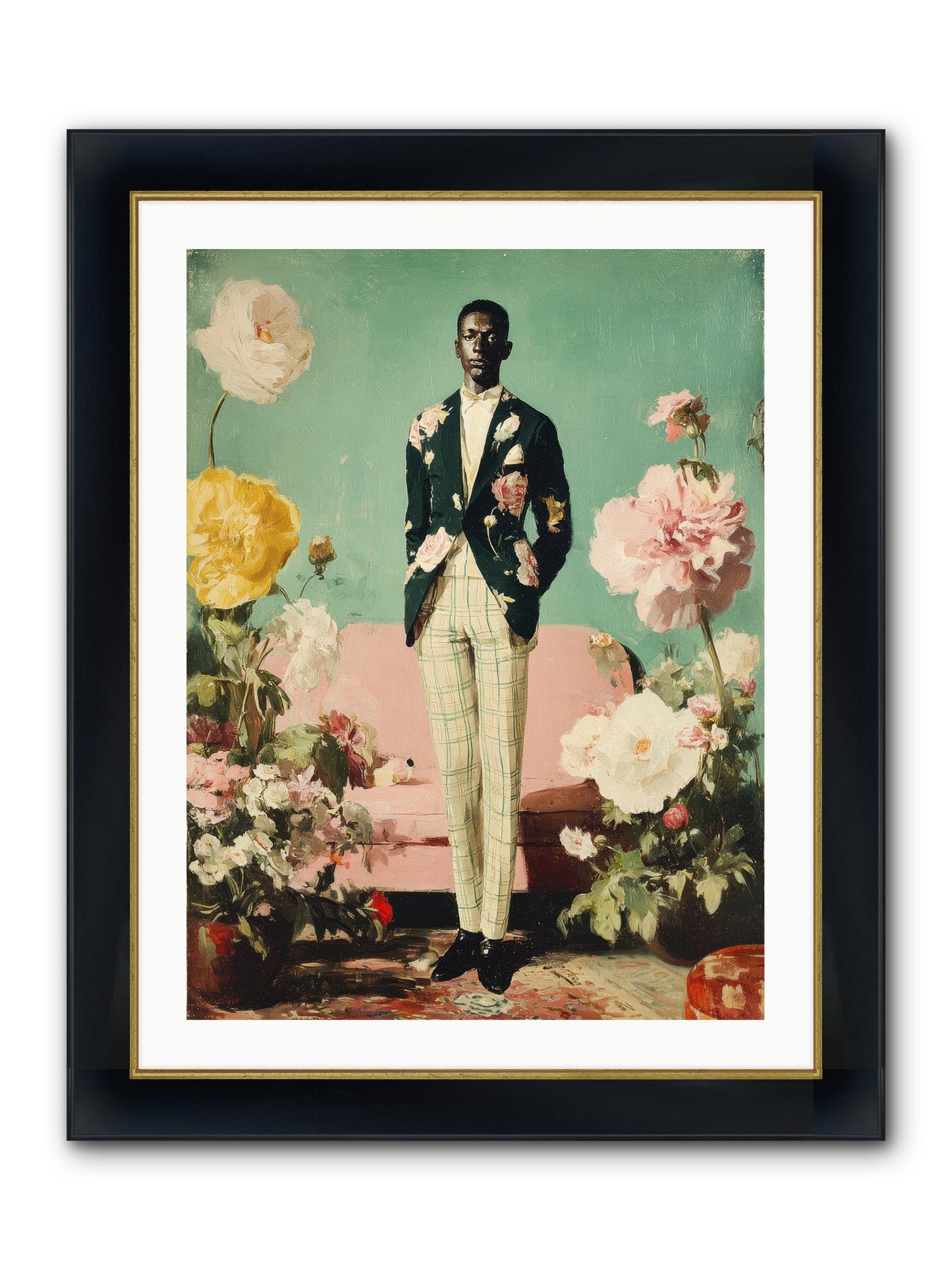 The Tailored Almanac Framed Print - Wide Black w/Gold 24x32
